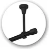 A black curtain rod with a ceiling mount and a ring. Anteprima dell’immagine prodotto