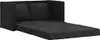 A black sofa bed is shown unfolded on a white background. Anteprima dell’immagine prodotto