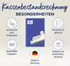 A marketing image showcasing the features of an Avery Zweckform Kassenbestandsrechnung. Produktbild-Vorschau