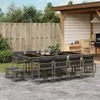Möbel 13-tlg. Garten-Essgruppe mit Kissen Grau Poly Rattan Produktbild-Vorschau 1