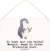Mr. & Mrs. Panda Schild Friseurin Herz DIN A6 - Weiß - Produktbild-Vorschau 1