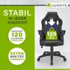 A gaming chair with marketing text and graphics highlighting its features. Náhled obrázku produktu