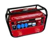 A red portable generator with a black metal frame, shown from a three-quarter front angle on a white background. Produktbild-Vorschau