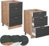 Mobiletto base per cucina Vicco Fame-Line Antracite-oro 50 Anteprima dell’immagine prodotto 5
