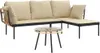 vidaXL 3-tlg. Garten-Lounge-Set mit Kissen Beige Poly Produktbild-Vorschau 3