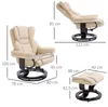 HOMCOM Relaxsessel mit Hocker drehbarer Ruhesessel Produktbild-Vorschau 3