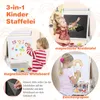 COSTWAY Dětská tabule 3v1, oboustranný stojan s rolí Náhled obrázku produktu 4