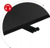 Close-up of a black desk with a carbon fiber texture and a headphone icon. Anteprima dell’immagine prodotto