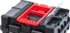 A close-up view of a black and red tool box with clear compartments. Náhľad obrázku produktu