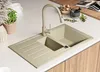 PRIMAGRAN Spülbecken Beige 90x50cm, Granitspüle 1,5 Becken Produktbild-Vorschau 2