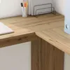 vidaXL Rohový psací stůl s policí Artisan dub 140 x 113,5 x Náhled obrázku produktu 4