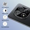 A close-up of a smartphone's camera array with protective film features highlighted by icons and text. Produktbild-Vorschau