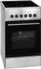 A stainless steel and black freestanding electric cooker with four ceramic hob burners and an oven. Produktbild-Vorschau