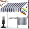 tillvex Balkonmarkise 200 cm Blau/Grau Gelenkarm Markise Produktbild-Vorschau 1