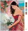 Zuty - Malen nach Zahlen - FRAU UND ROSE, 40x50 cm, mit Produktbild-Vorschau 3