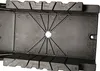 A close-up, overhead view of a black plastic miter box. Produktbild-Vorschau