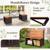 COSTWAY Gartenmöbel Sets 4 tlg., 2 in 1 Gartenbank, Produktbild-Vorschau 4
