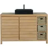 Teako Design Badmöbel Set Lomma Teakholz 4-teilig 150cm mit Produktbild-Vorschau 2