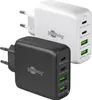 Two Goobay brand mobile device chargers, one white and one black, are shown side-by-side against a white background. The chargers have multiple ports and wattage information printed on them. Podgląd zdjęcia produktu