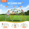 A VEVOR climbing dome with children playing on it, set in a grassy outdoor area. The image also includes smaller inset images showcasing different ways to use the dome. Produktbild-Vorschau