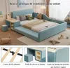 A child's bed with integrated desk and storage, shown in a room setting with decorative elements. Voir les images du produit