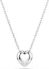 A silver heart-shaped pendant necklace on a white background. Produktbild-Vorschau