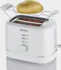 A white Severin toaster with a bun on a warming rack. Náhled obrázku produktu