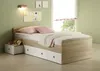 A bedroom setting with a single bed. Produktbild-Vorschau