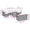 10-tlg. Garten-Sofagarnitur mit Kissen Grau Poly Rattan Produktbild-Vorschau 9