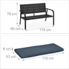 Panchina da giardino Relaxdays con cuscini di seduta, Anteprima dell’immagine prodotto 4