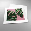 Poster - Poster ohne Rahmen - Monstera Blatt Rosa - 30x30 Produktbild-Vorschau 3