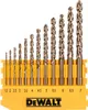 A set of drill bits of varying sizes arranged in a yellow plastic holder. Náhľad obrázku produktu