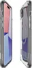 Two views of a clear phone case with a kickstand, showing the back and side. Anteprima dell’immagine prodotto