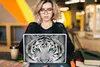 MuchoWow® Laptop Aufkleber Sticker Cover Tiger - Winter - Produktbild-Vorschau 5