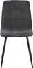 A front view of a gray upholstered dining chair with black metal legs, isolated on a white background. Náhled obrázku produktu