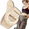 Cintura di paglia, beige, elastica, larga, cintura Anteprima dell’immagine prodotto 3