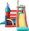 A colorful inflatable castle with a slide and other play features, set against a white background. Náhled obrázku produktu