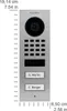 A DoorBird IP video door station is shown with dimensions indicated. Anteprima dell’immagine prodotto