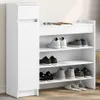 vidaXL Botník biely 100,5x28x100 cm materiál na báze dreva Náhľad obrázku produktu 2