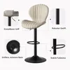 A bar stool with callouts highlighting its features. Produktbild-Vorschau