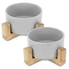 Navaris 2x Futternapf Katze mit Bambus Halter - Produktbild-Vorschau 5