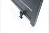 A close-up view of the bottom corner of a dark gray aluminum gate, showing its mounting bracket. Produktbild-Vorschau