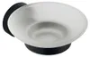 Aqualine SAMBA Seifenschale, Milchglas, Schwarz matt Produktbild-Vorschau 1