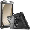 A black rugged tablet case with a kickstand is shown, with a disassembled frame in the background. Produktbild-Vorschau