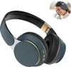 A pair of blue over-ear headphones with gold accents, shown in a studio shot with a small inset image of a woman wearing similar headphones. Produktbild-Vorschau