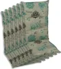 A stack of chair cushions with a vintage floral pattern. Produktbild-Vorschau
