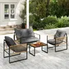 Outsunny 4 tlg. Rattan Gartenmöbel-Set, Sitzgruppe mit Produktbild-Vorschau 8