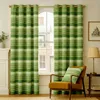 A living room scene with green striped curtains framing a window, a chair with a cushion, and a side table with a lamp. Náhled obrázku produktu