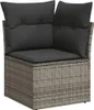 vidaXL 10-tlg. Garten-Sofagarnitur mit Kissen Grau Poly Produktbild-Vorschau 5