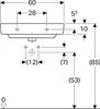 Technical drawing with dimensions of a sink. Anteprima dell’immagine prodotto